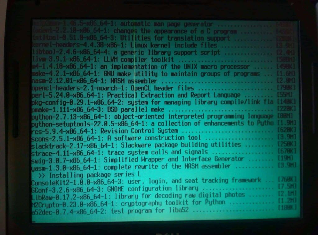 Slackware Linux on Dell D620 laptop from 2007