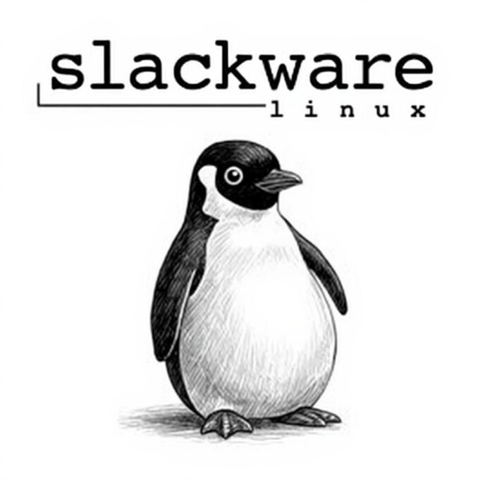 Slackware Linux, minimalist writing environment AI generated image