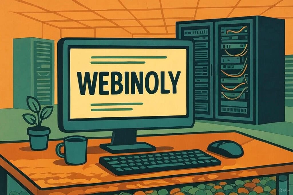 feature image for blog post on Webinoly guide for WordPress server management. Blog of Amar Vyas